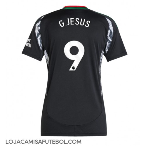 Camisa de Futebol Arsenal Gabriel Jesus #9 Equipamento Secundário Mulheres 2024-25 Manga Curta